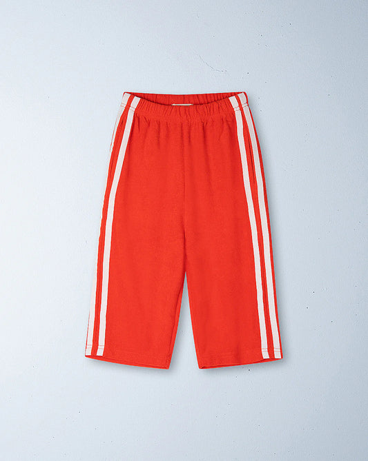 Twin stripe terry pant | Rosso