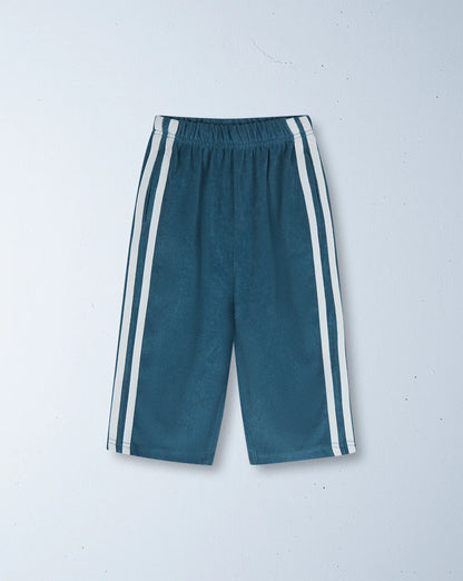 Twin stripe terry pant | ocean