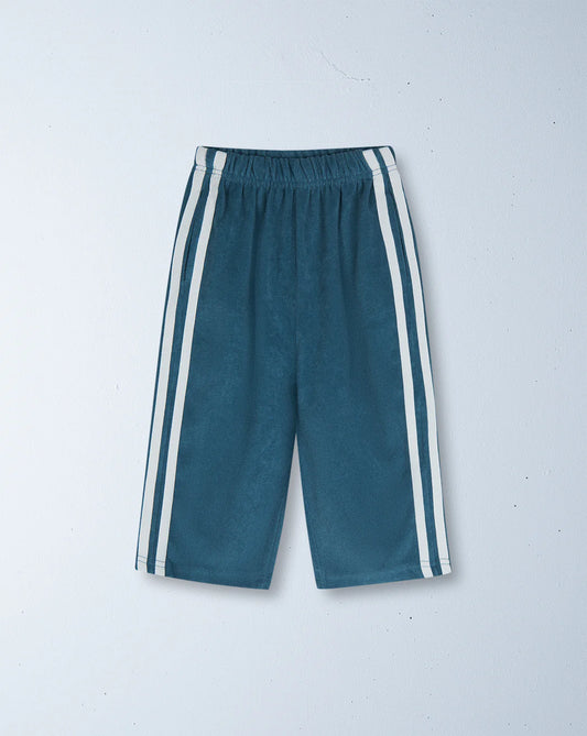 Twin stripe terry pant | ocean