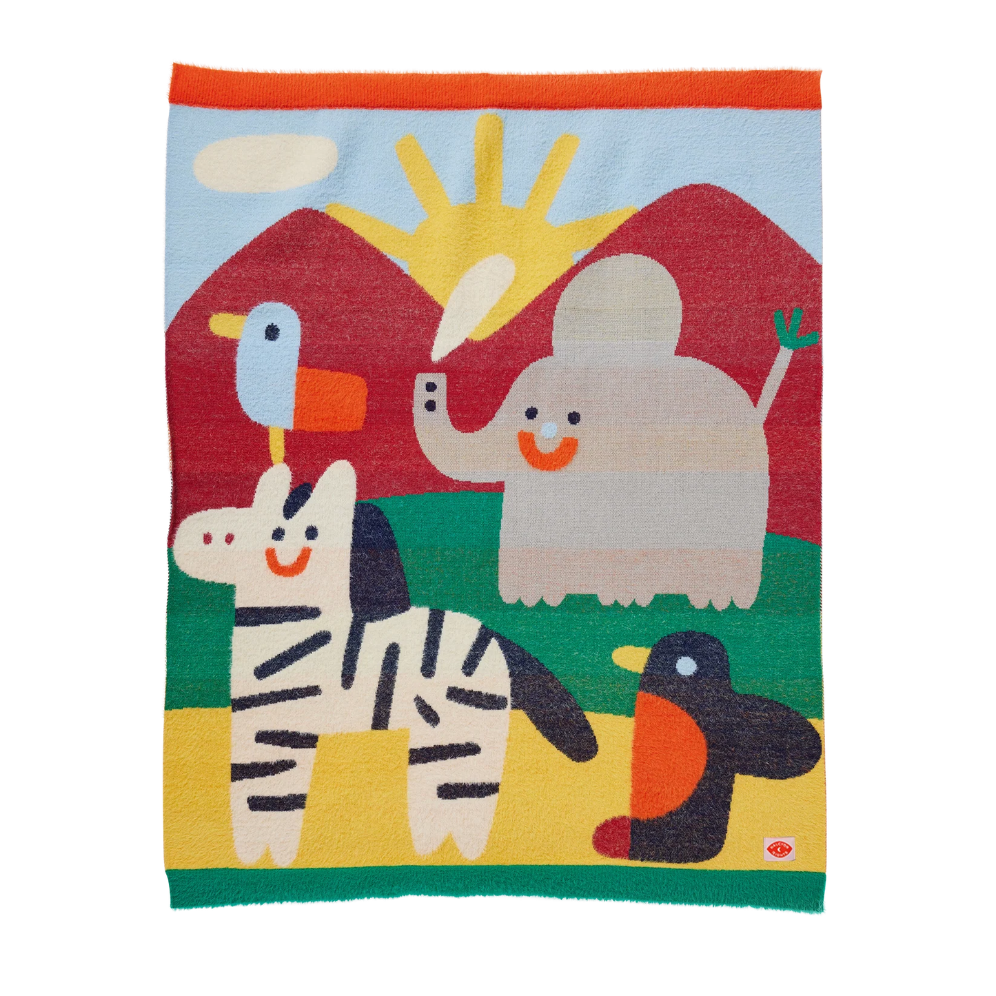 Fluffy Knit Baby Blanket / Zoo Crew