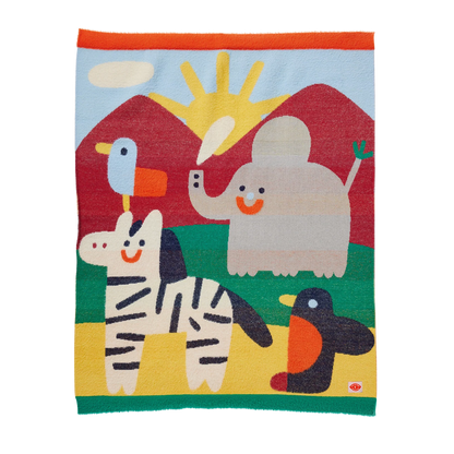 Fluffy Knit Baby Blanket / Zoo Crew