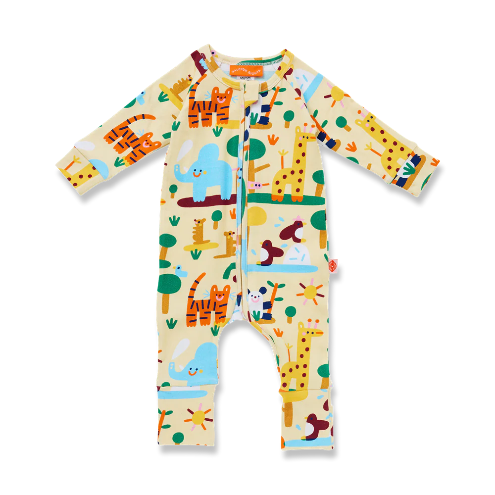 Long Sleeve Romper / Zoo Crew