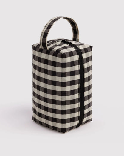 dopp kit | black and cream gingham