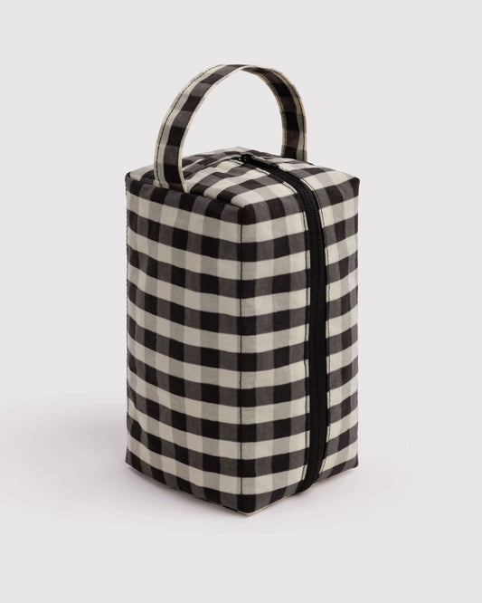 dopp kit | black and cream gingham