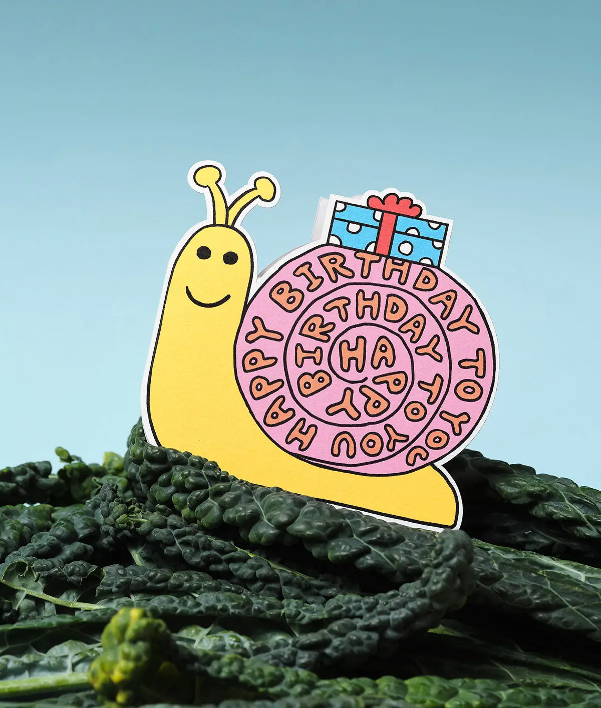 Birthday snail shaped card