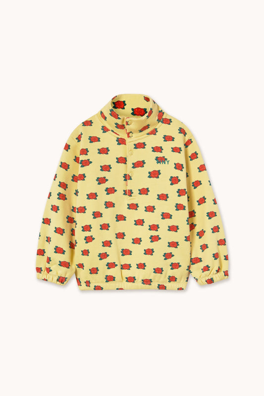 Camelias pattern mockneck sweatshirt