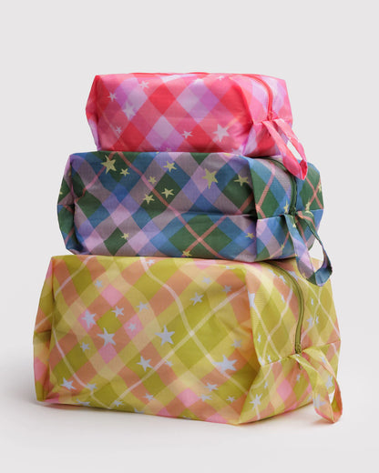 3D Zip Set | star plaid