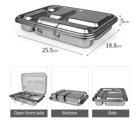 Stainless steel bento lunchbox | 5 compartments | rose