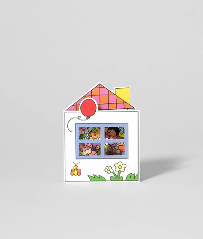 Birthday House Party Kids Shaped Card