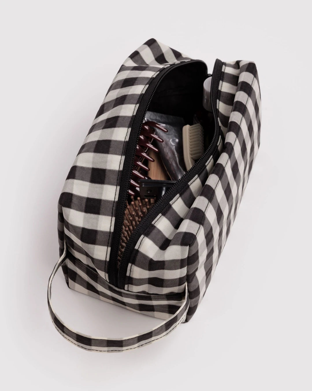 dopp kit | black and cream gingham