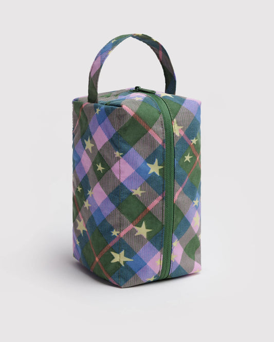 dopp kit | green star plaid