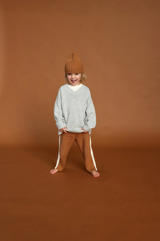 V-Neck pull over | grey marle