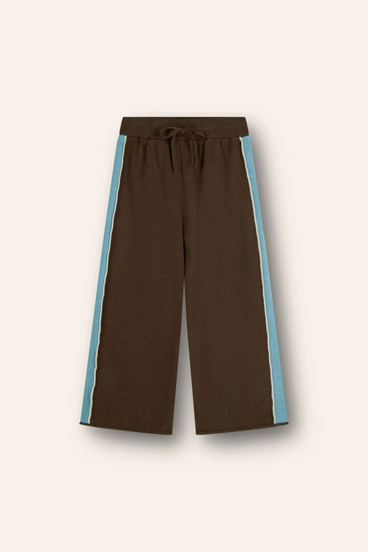 Lightweight knit pants | choc contrast