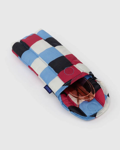 Puffy glasses sleeve | painted check