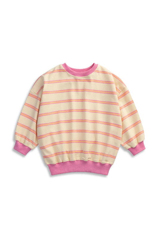 Stripe cotton pullover | pink