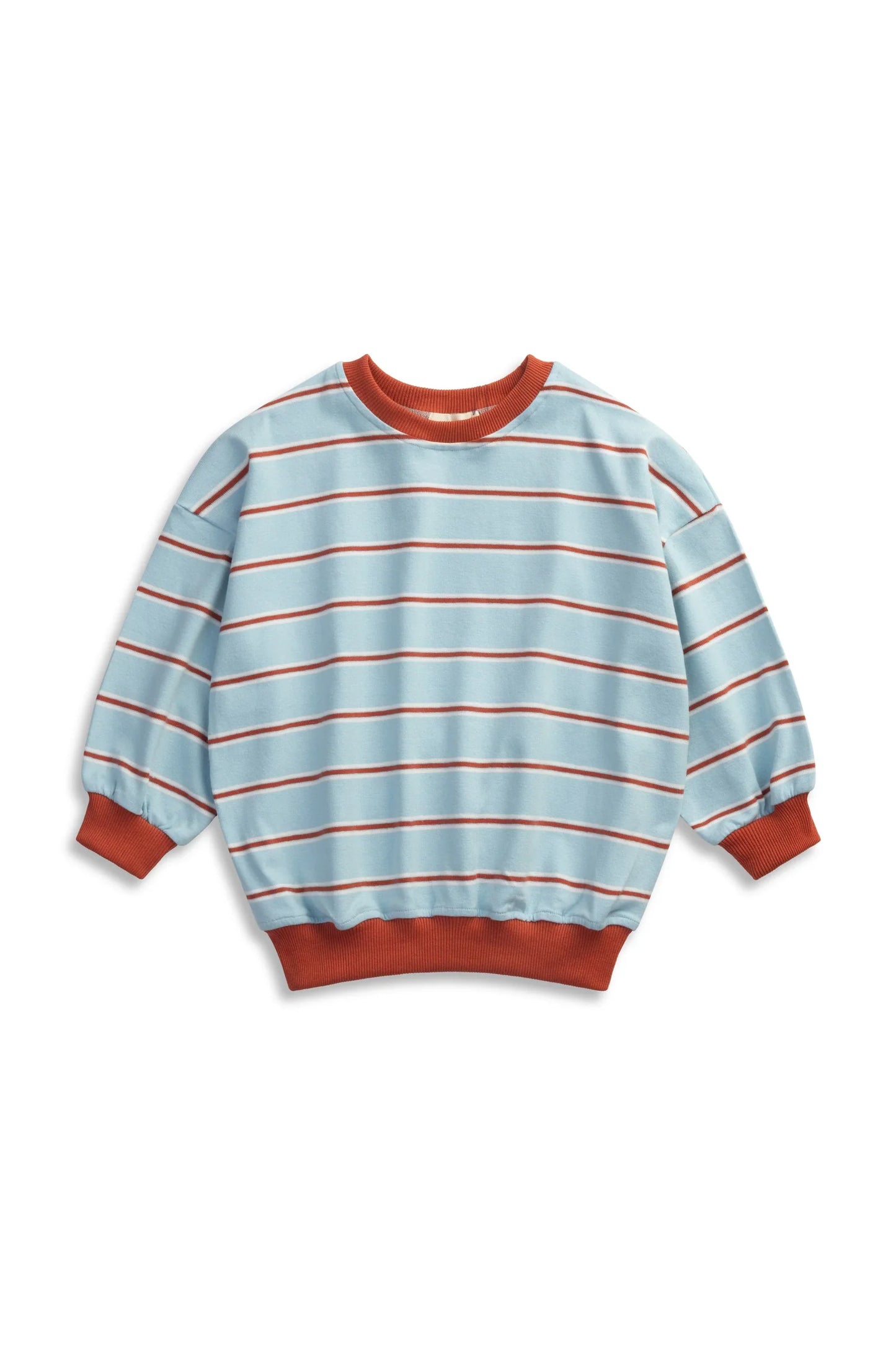 Stripe cotton pullover | sky blue