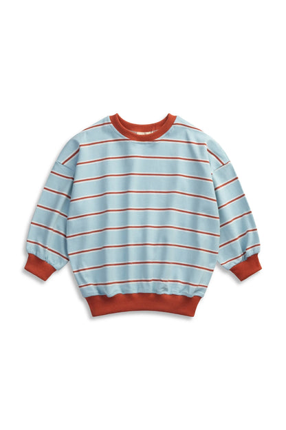 Stripe cotton pullover | sky blue