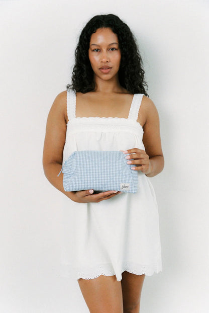 The Essentials Pouch | Blue Check