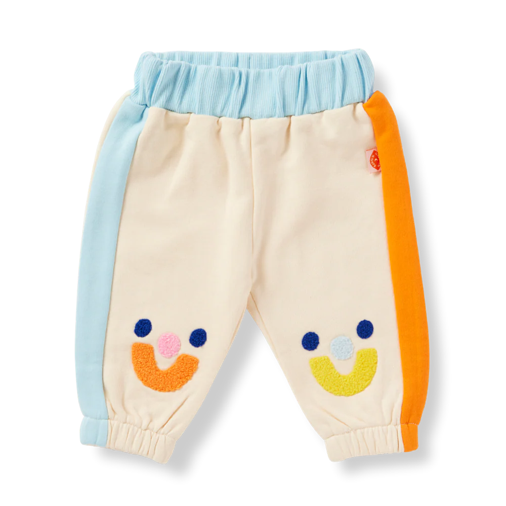 Cream smiley track pants