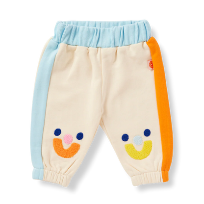 Cream smiley track pants