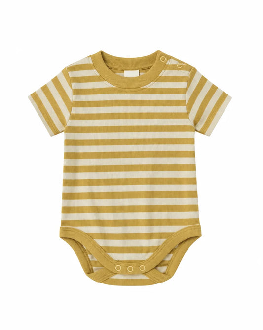 Short Sleeve Baby Body | Yellow Stripe