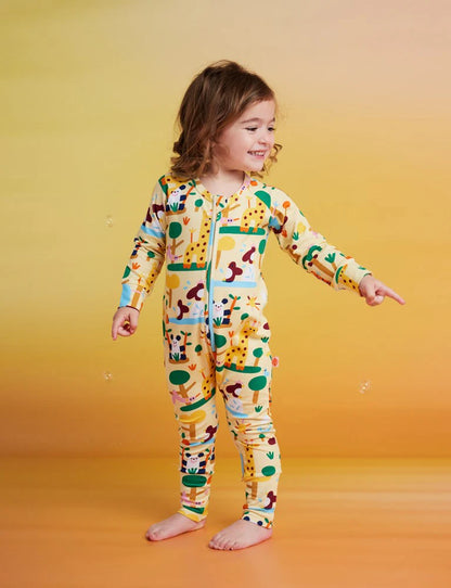 Long Sleeve Romper / Zoo Crew
